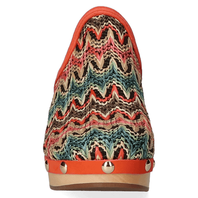 Woodlander Dames Clogs Marrakess Multi/Orange