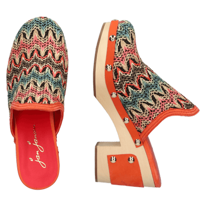 Woodlander Dames Clogs Marrakess Multi/Orange