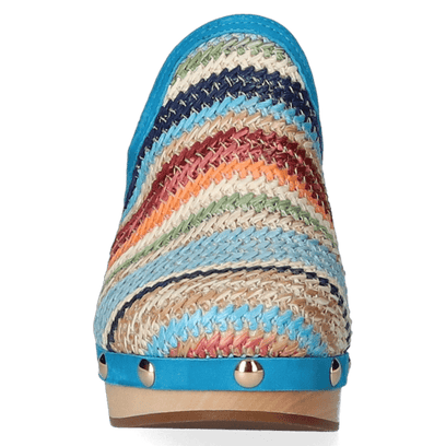 Woodlander Dames Clogs Marrakess Multi/Blue
