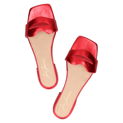 Cupido Dames Slippers Metallic Red