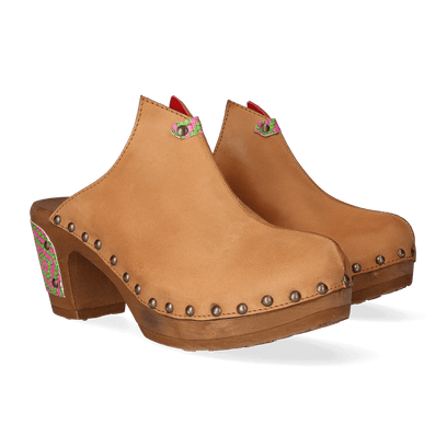 Woodpecker Dames Clogs Cuoio