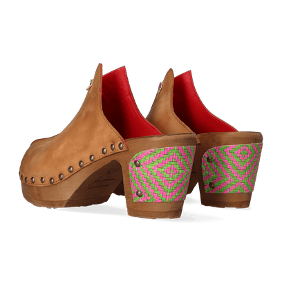 Woodpecker Dames Clogs Cuoio