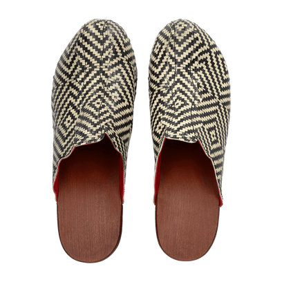 Knock On Wood Dames Clogs Black/Offwhite