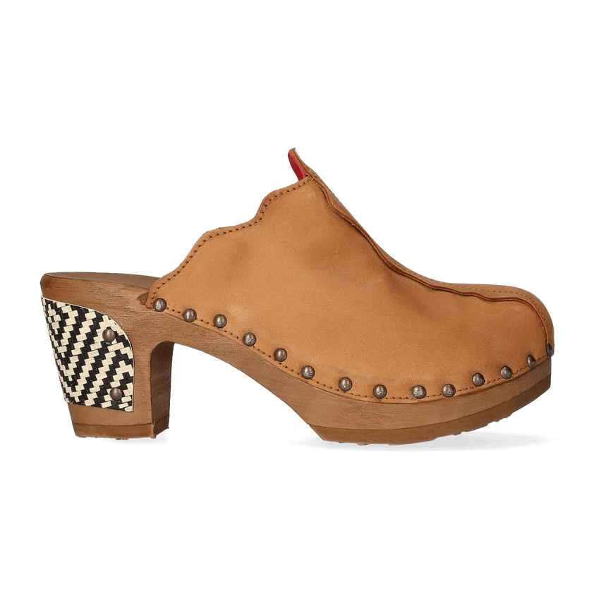 Knock On Wood Dames Clogs Cuoio