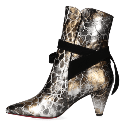 Amelie Dames Enkellaarsjes Metal Nero