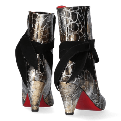 Amelie Dames Enkellaarsjes Metal Nero