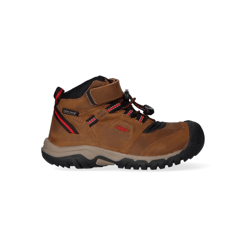 Ridge Flex Mid Younger Kids Wandelschoenen Bison/Red Carpet