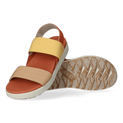 Elle Backstrap Dames Sandalen Fossil Orange/Silver Birch