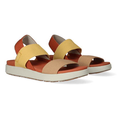 Elle Backstrap Dames Sandalen Fossil Orange/Silver Birch
