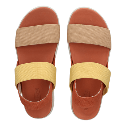 Elle Backstrap Dames Sandalen Fossil Orange/Silver Birch