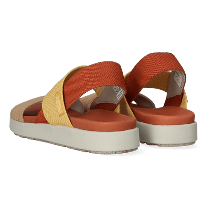 Elle Backstrap Dames Sandalen Fossil Orange/Silver Birch