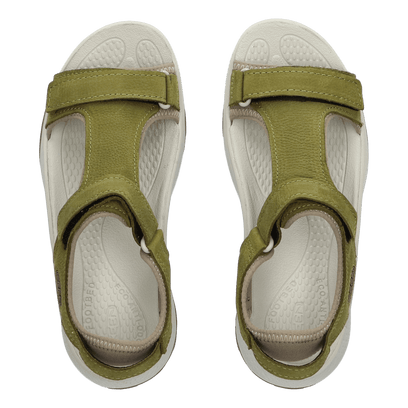 Astoria West T-Strap Dames Wandelsandalen Olive Drab Leather