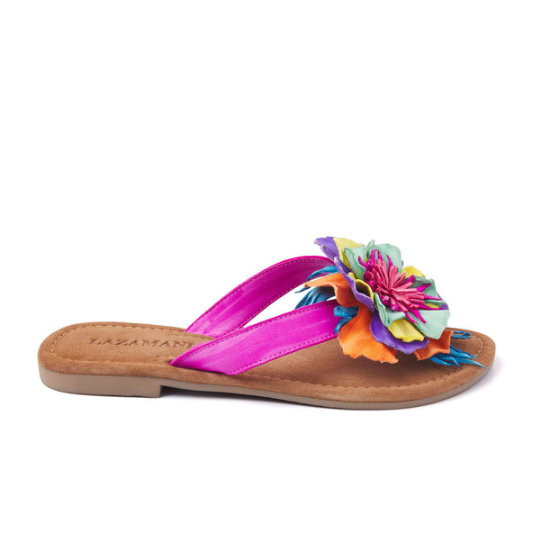 Peony Dames Slippers Leer Fuxia Dames Slippers 33.726 Fuxia Flower