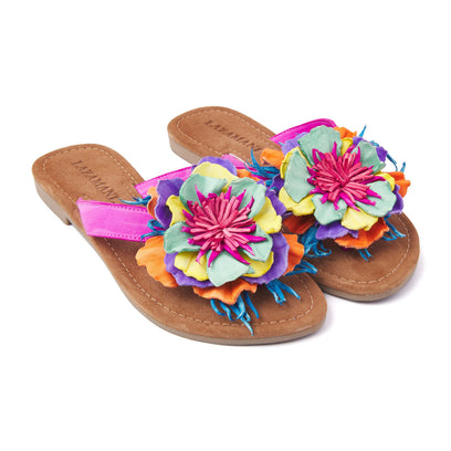 Dames Slippers 33.726 Fuxia Flower