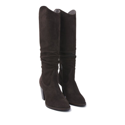 Dames Hoge Laarzen 57.318 Dark Brown