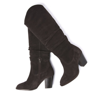 Dames Hoge Laarzen 57.318 Dark Brown