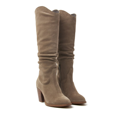 Dames Hoge Laarzen 57.318 Taupe