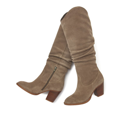 Dames Hoge Laarzen 57.318 Taupe