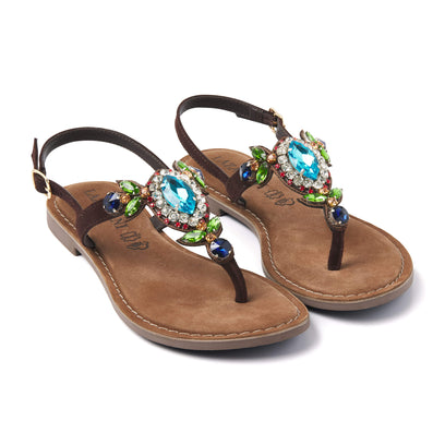 Dames Sandalen 75.357 Brown Multi