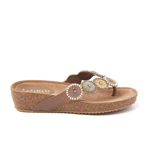 Mara Dames Slippers Leer Beige Dames Slippers 75.455 Beige