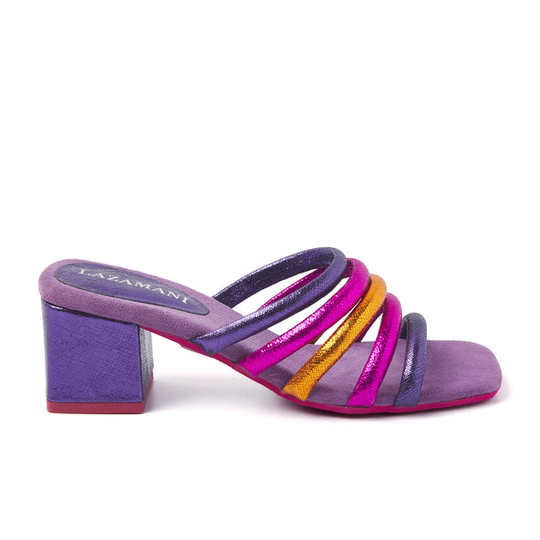 Dames Muiltjes 85.562 Purple Multi Dames Muiltjes 85.562 Purple Multi