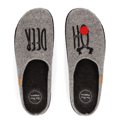 Nabor-ND Heren Kerst Pantoffels Gris Deer