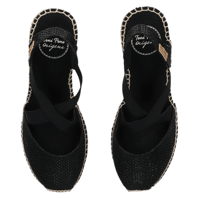 Silvia-S Dames Espadrilles Negre