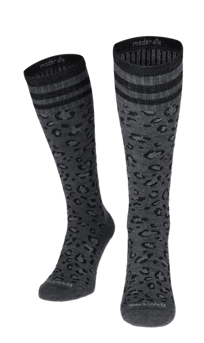 Leopard Dames Compressiekousen Klasse 1 Charcoal