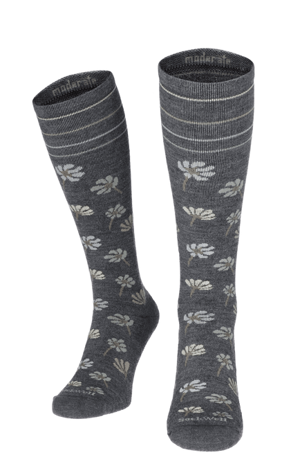 Field Flower Dames Compressiekousen Klasse 1 Charcoal