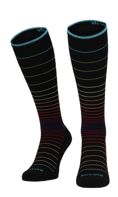 Circulator Dames Compressiekousen Klasse 1 Black Stripe