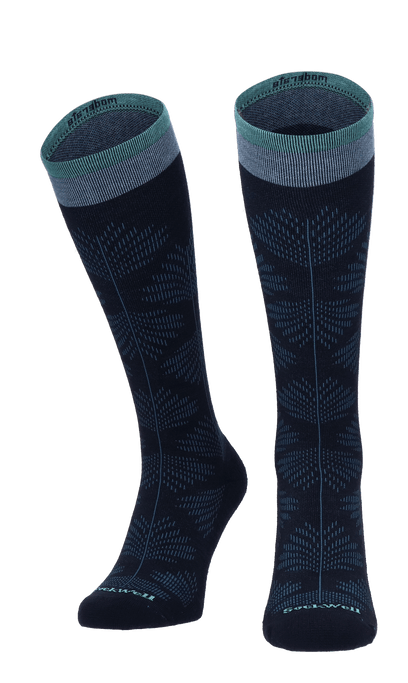 Full Floral Dames Compressiekousen Klasse 1 Navy