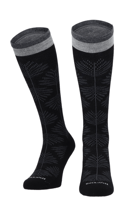 Full Floral Dames Compressiekousen Klasse 1 Black