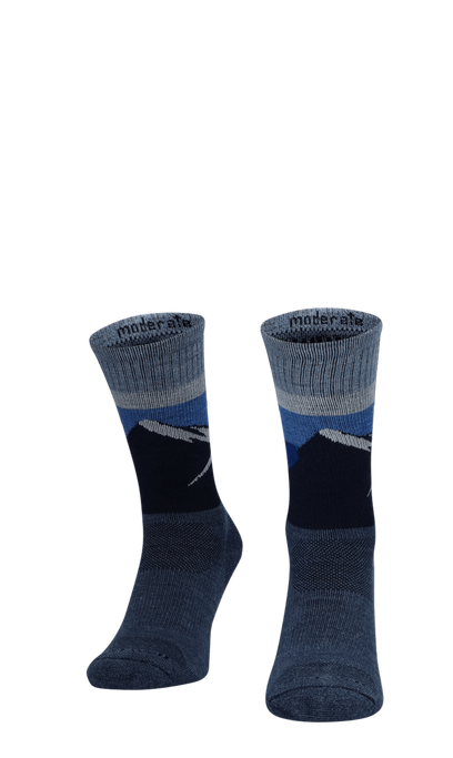 Modern Mountain Crew Heren Wandelsokken Klasse 1 Denim