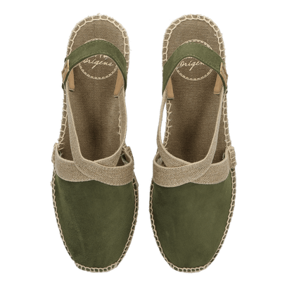 Tona Suede Dames Espadrilles Caqui