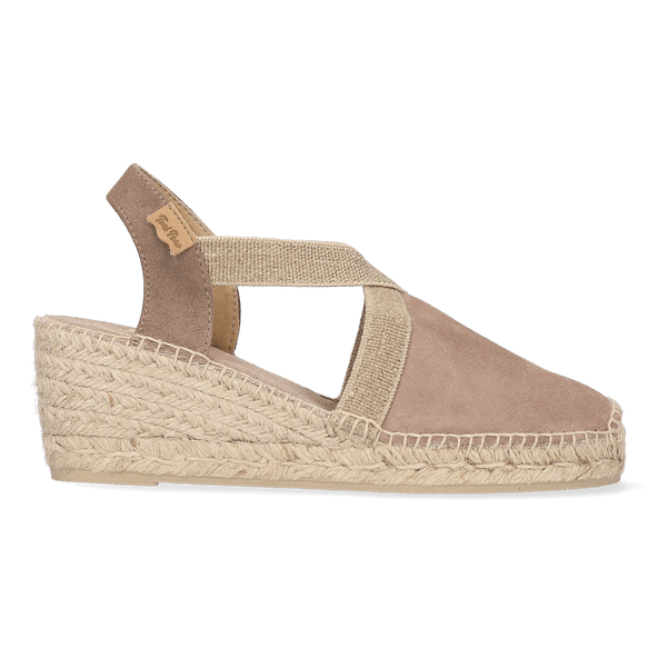 Tona Suede Dames Espadrilles Taupe Tona Suede Dames Espadrilles Taupe