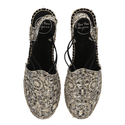 Torello Dames Espadrilles Negre Polock