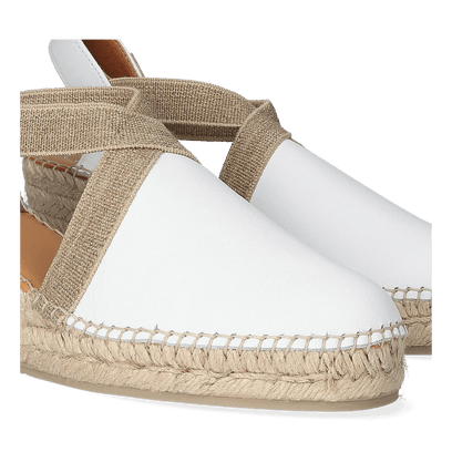 Tossa Leren Dames Espadrilles Blanc