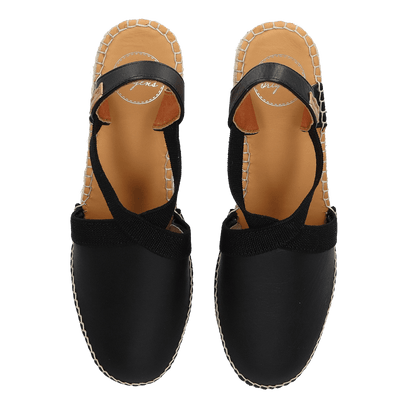 Tossa Leren Dames Espadrilles Negre