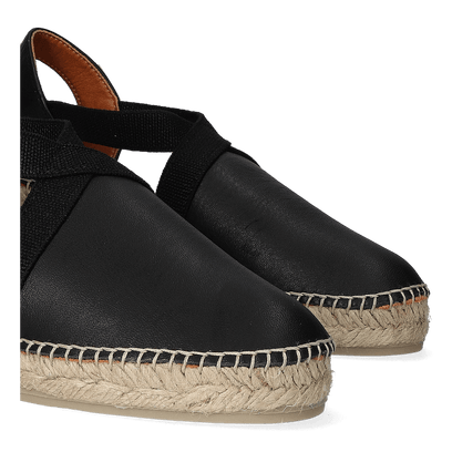 Tossa Leren Dames Espadrilles Negre