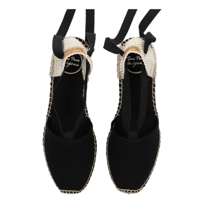 Valencia Dames Espadrilles Negre