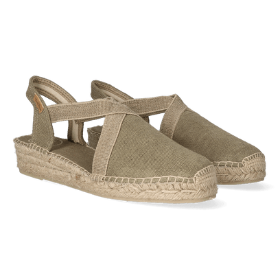 Verdi-V Canvas Dames Espadrilles Caqui