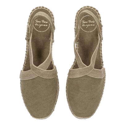 Verdi-V Canvas Dames Espadrilles Caqui