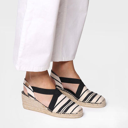 Tarbes Dames Espadrilles Cru/Negre