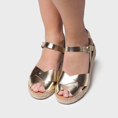 Esther Leren Dames Espadrilles Plati