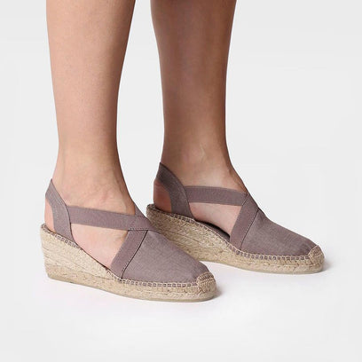 Ter Linnen Dames Espadrilles Taupe