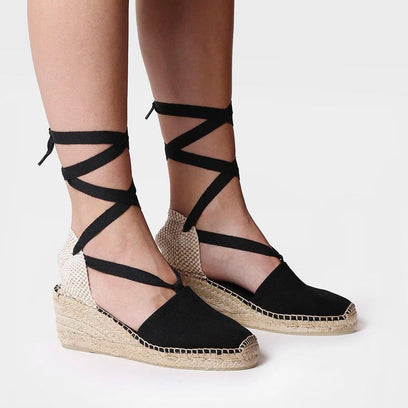 Valencia Dames Espadrilles Negre
