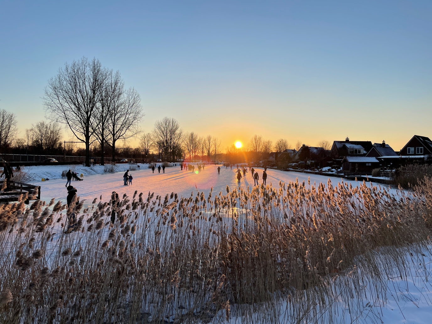 schaatspret op natuurijs