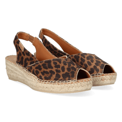 Bernia-P Dames Espadrilles Leer Leo