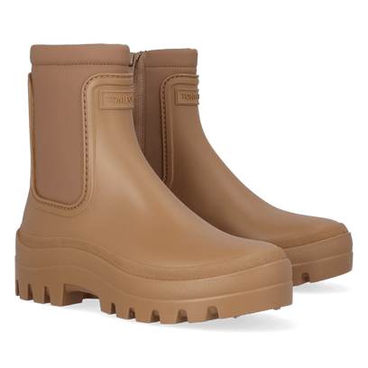 Cascais Dames Chelsea Regenboots Rubber Camel