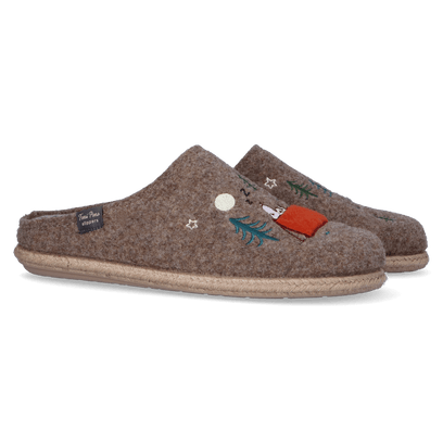 Charlie Heren Pantoffels Vilt Beige